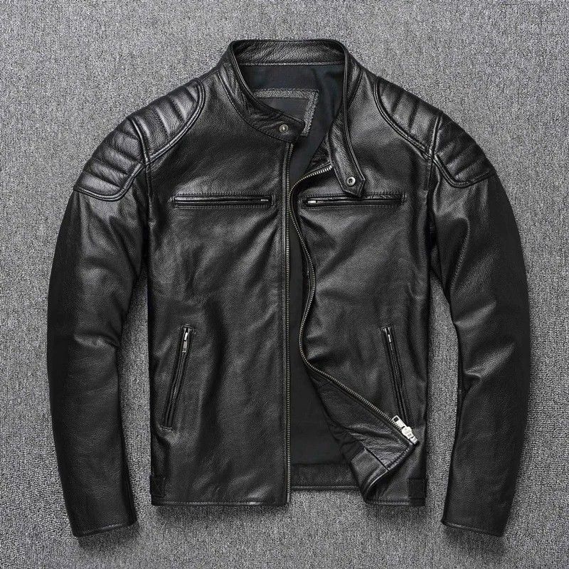 White genuine leather jacket hotsell