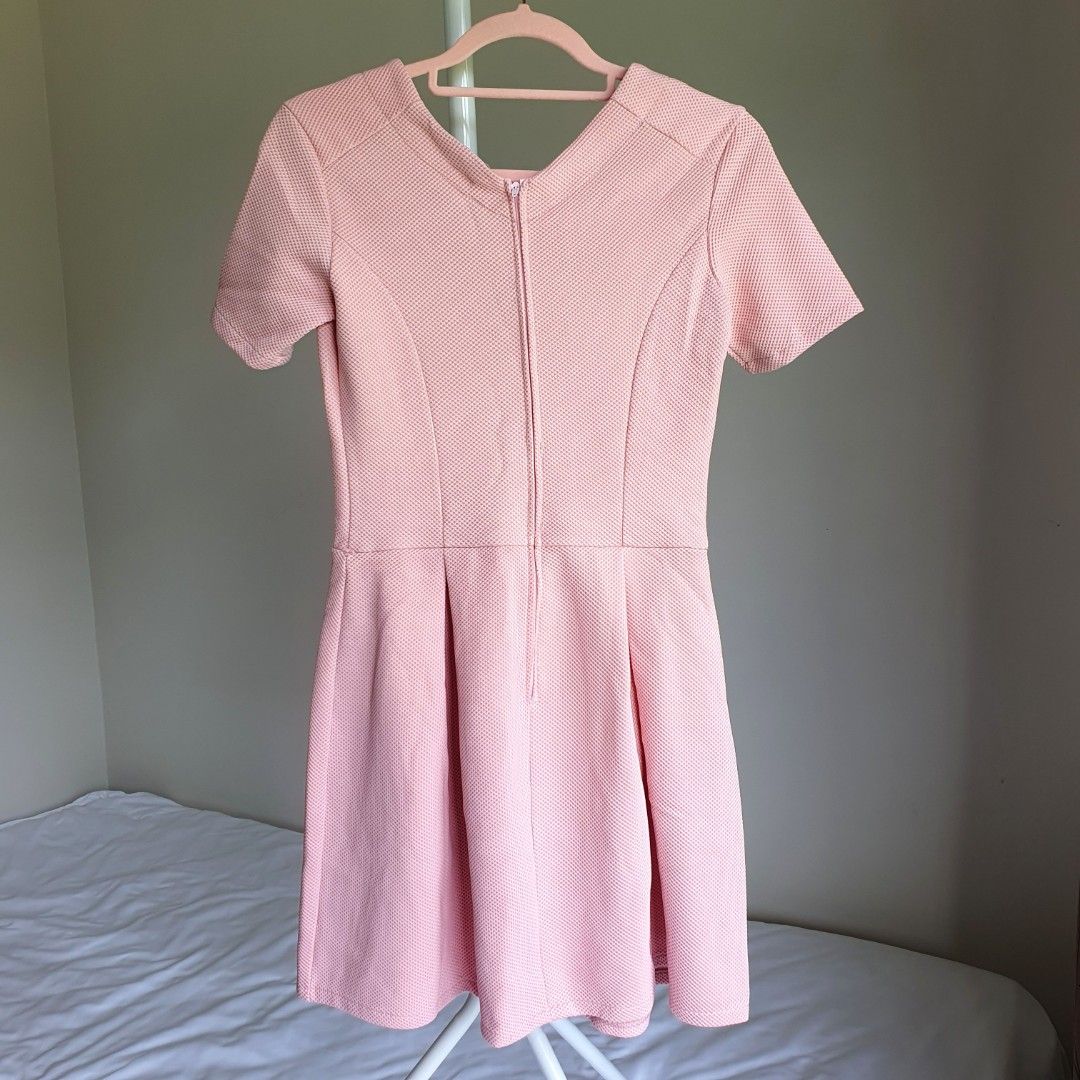 Get Laud Plain Light Baby Pink Dress Women s Fashion Dresses