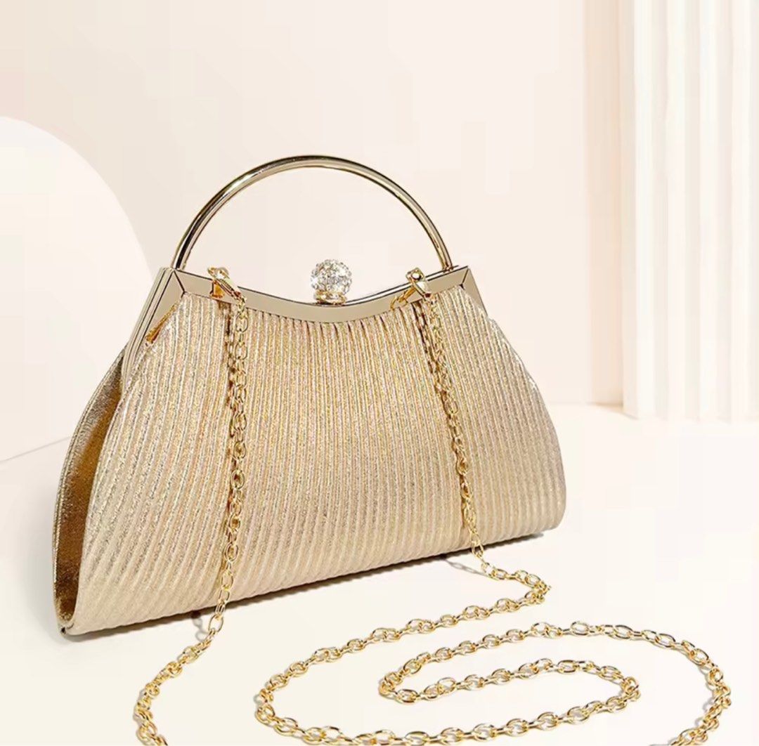 Gold evening clutch store bag