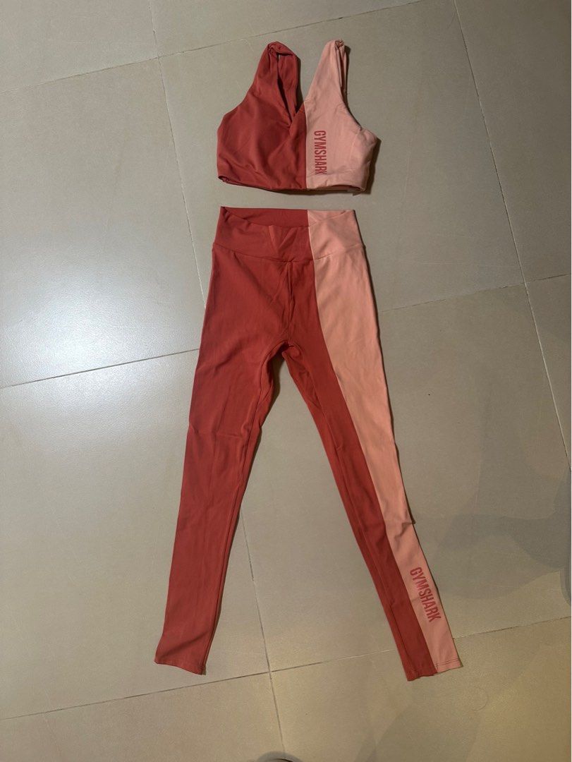 Gymshark Duo Leggings Brick Red Peach Carousell