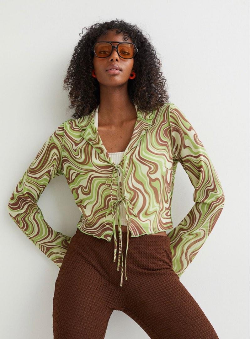 Tie front chiffon top top