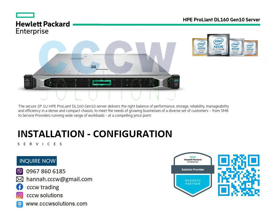 HPE ProLiant DL160 Gen10 4208 8-core 16GB 300GB 8SFF Bundle Rack Type ...