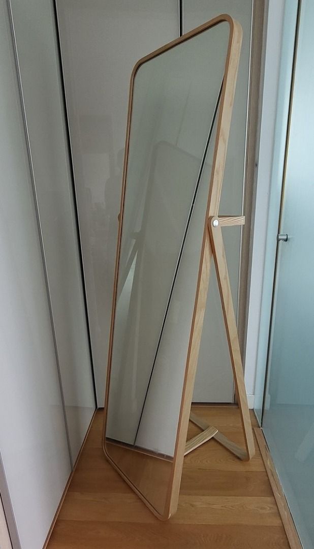 IKEA IKORNNES standing mirror wood frame, Furniture & Home Living