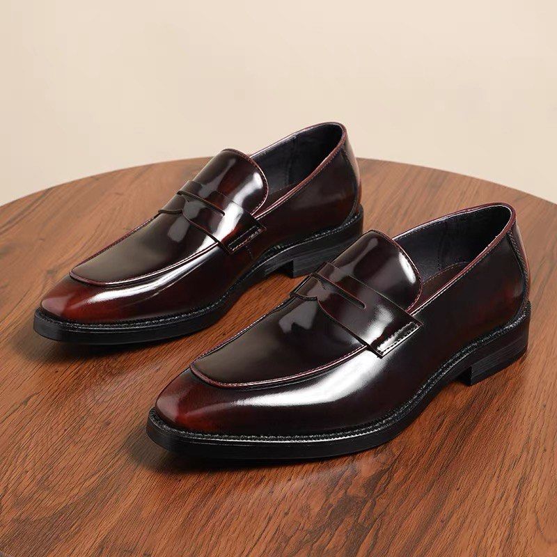 Imported Genuine Leather Dress Shoe Men Real Authentic Leather Brown Red Premium 100 Guarantee Loafers Loafer Wedding Formal Not Pedro