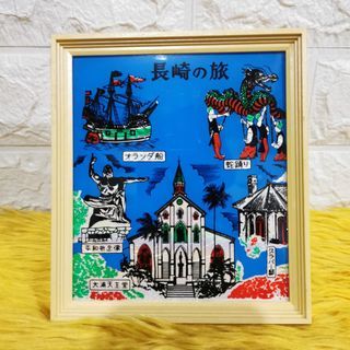 Japan souvenir tourist spots (in foil design) frame