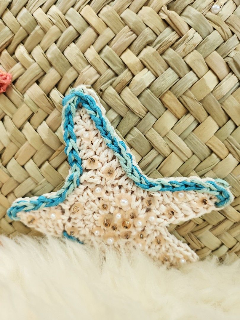 Kate Spade What the Shell Embellished Straw Bag, Luxury, Bags