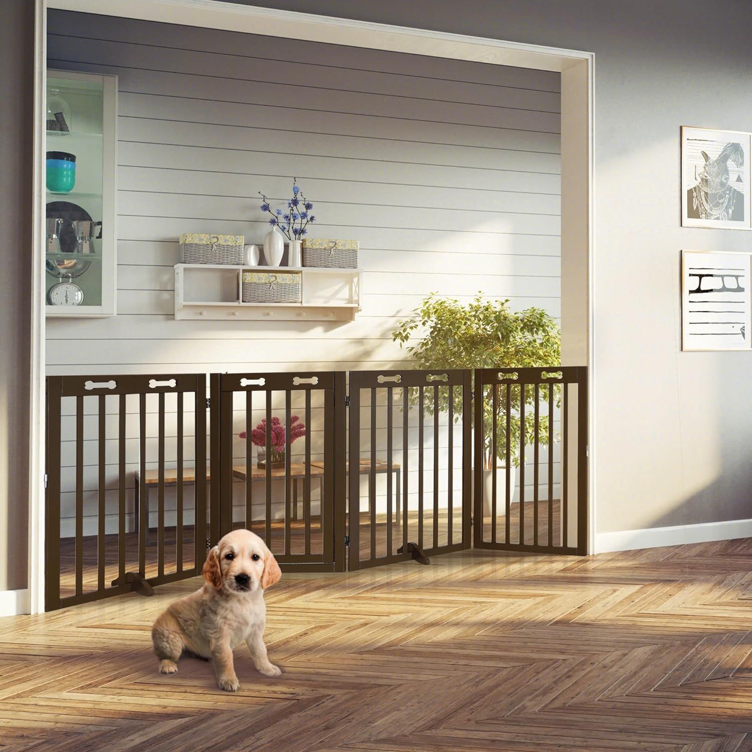 Freestanding pet gate extra wide top