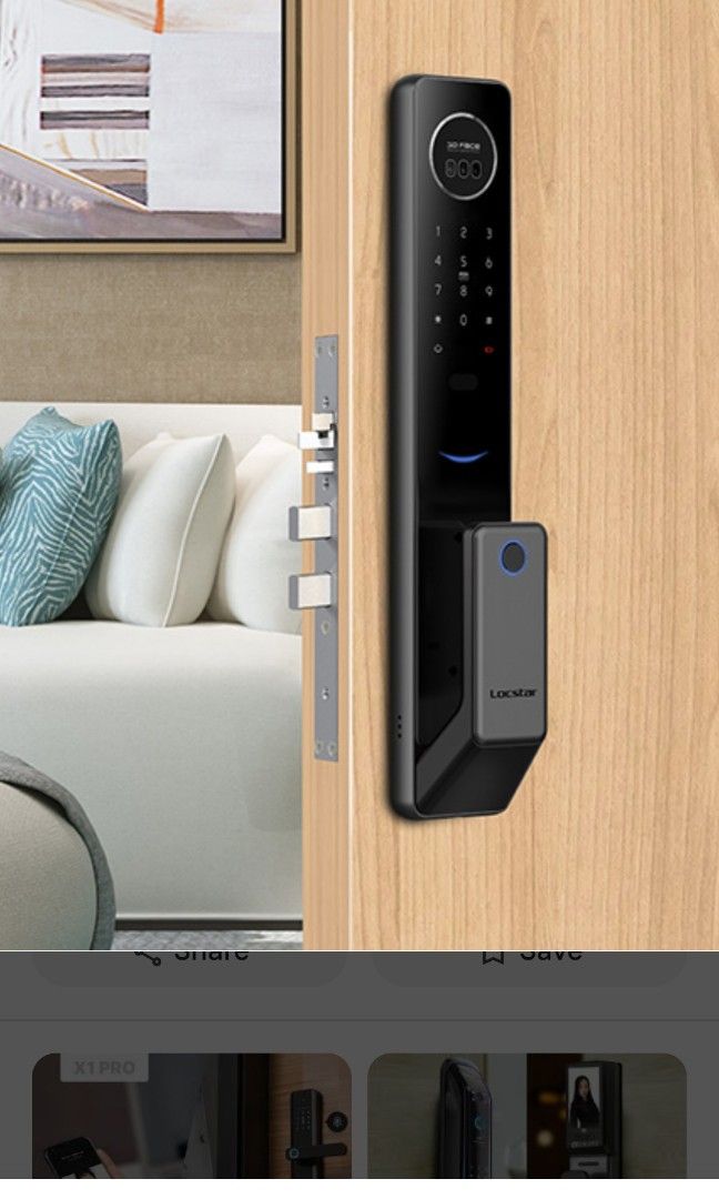 Lateat Lockstar facial Digital door lock bundle, Furniture & Home