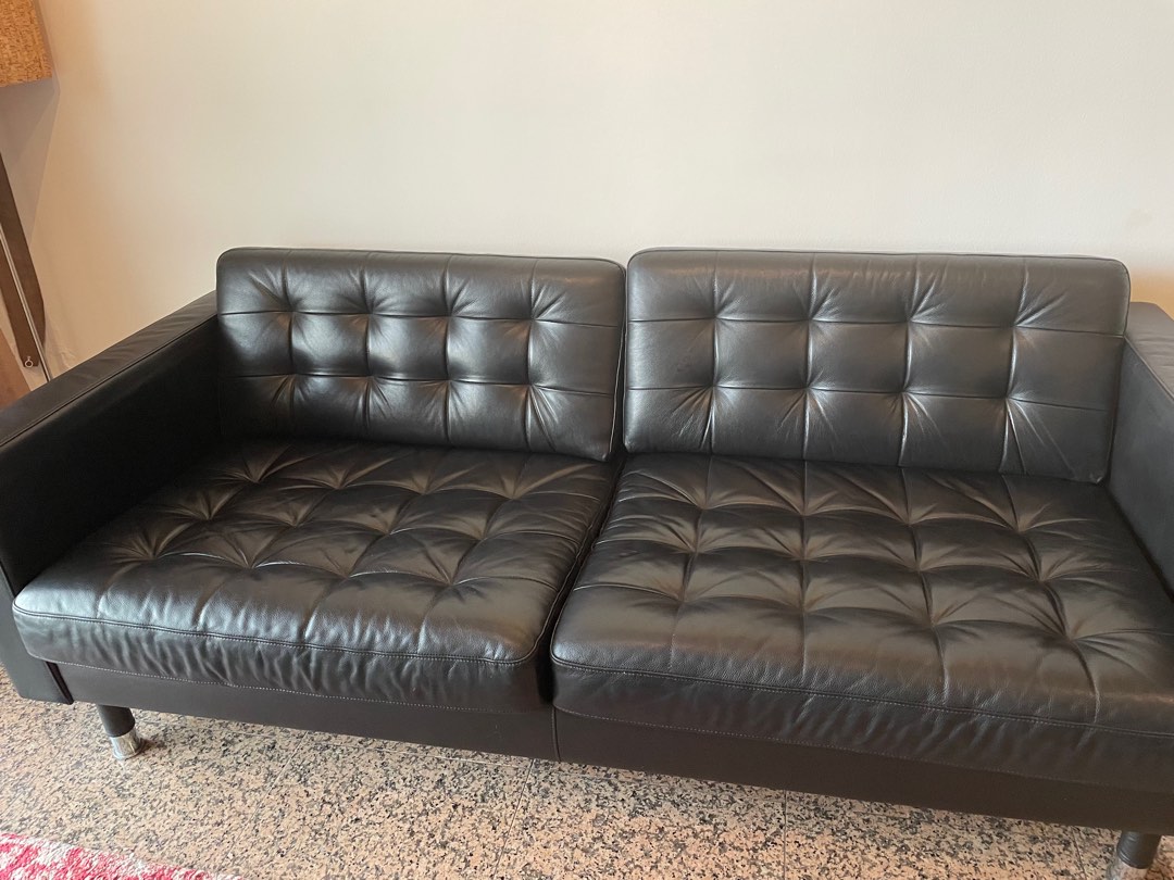 Leather Ikea Sofa 23 seater like new, Furniture & Home Living