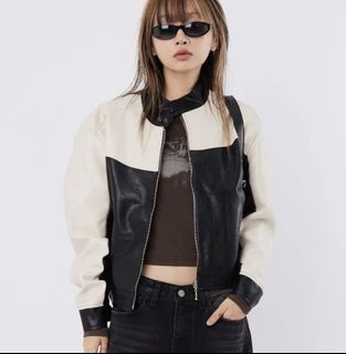 Cheap white leather jacket sale