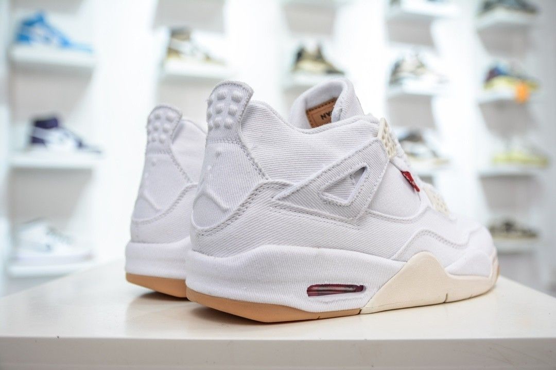 Air jordan 4 retro levis white deals
