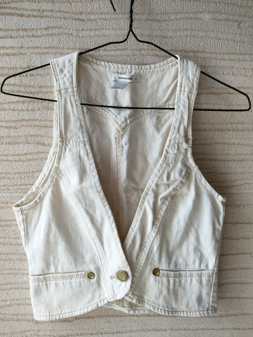 White jean hotsell vest