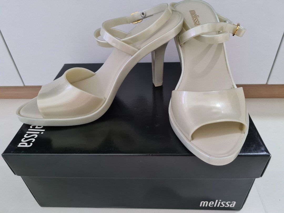 Melissa Athena Heels in White Beige Size 10 Women s Fashion