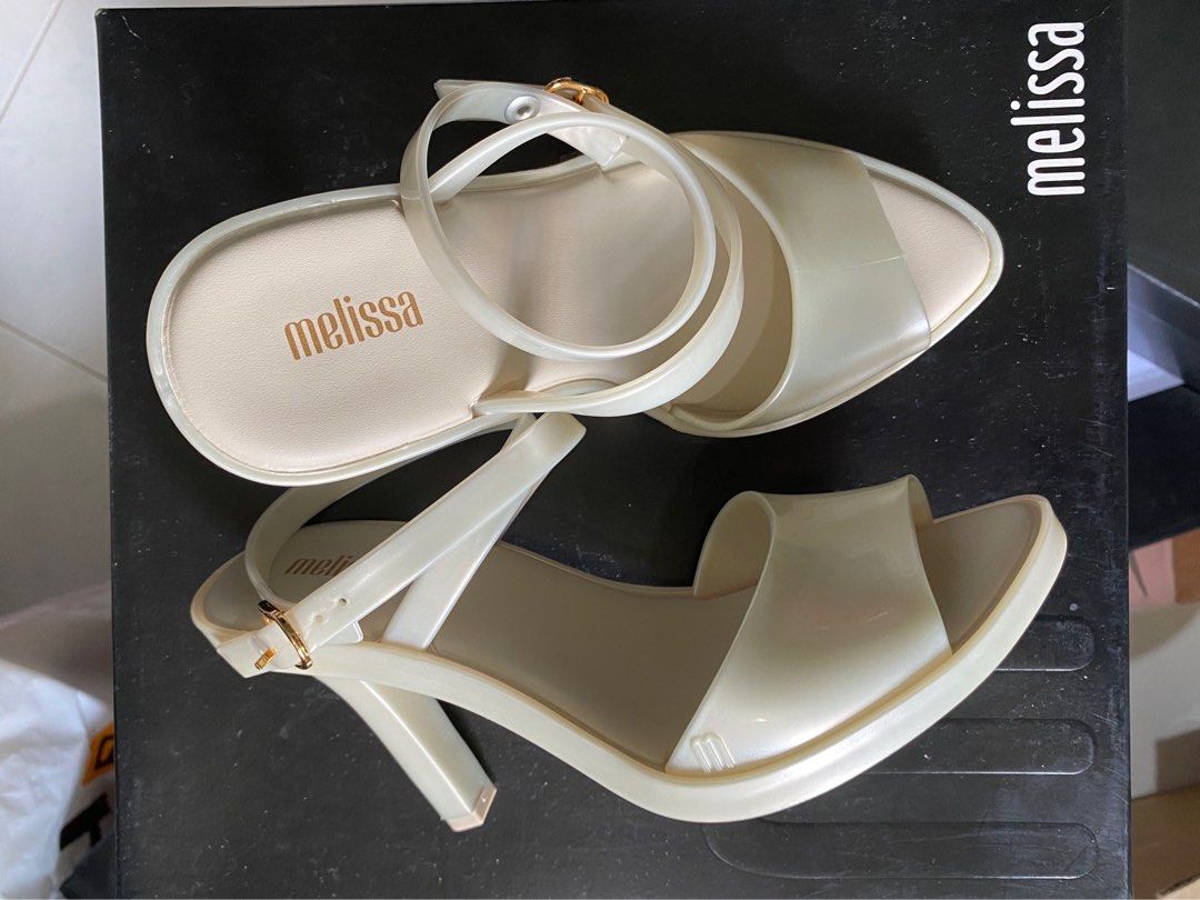 Melissa Athena Heels in White Beige Size 10 Women s Fashion