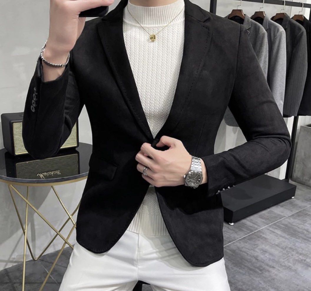 Mens casual clearance black blazer