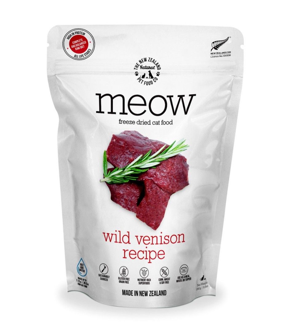 Meow Freeze Dried Cat Food 280g (Venison), Pet Supplies, Pet Food on