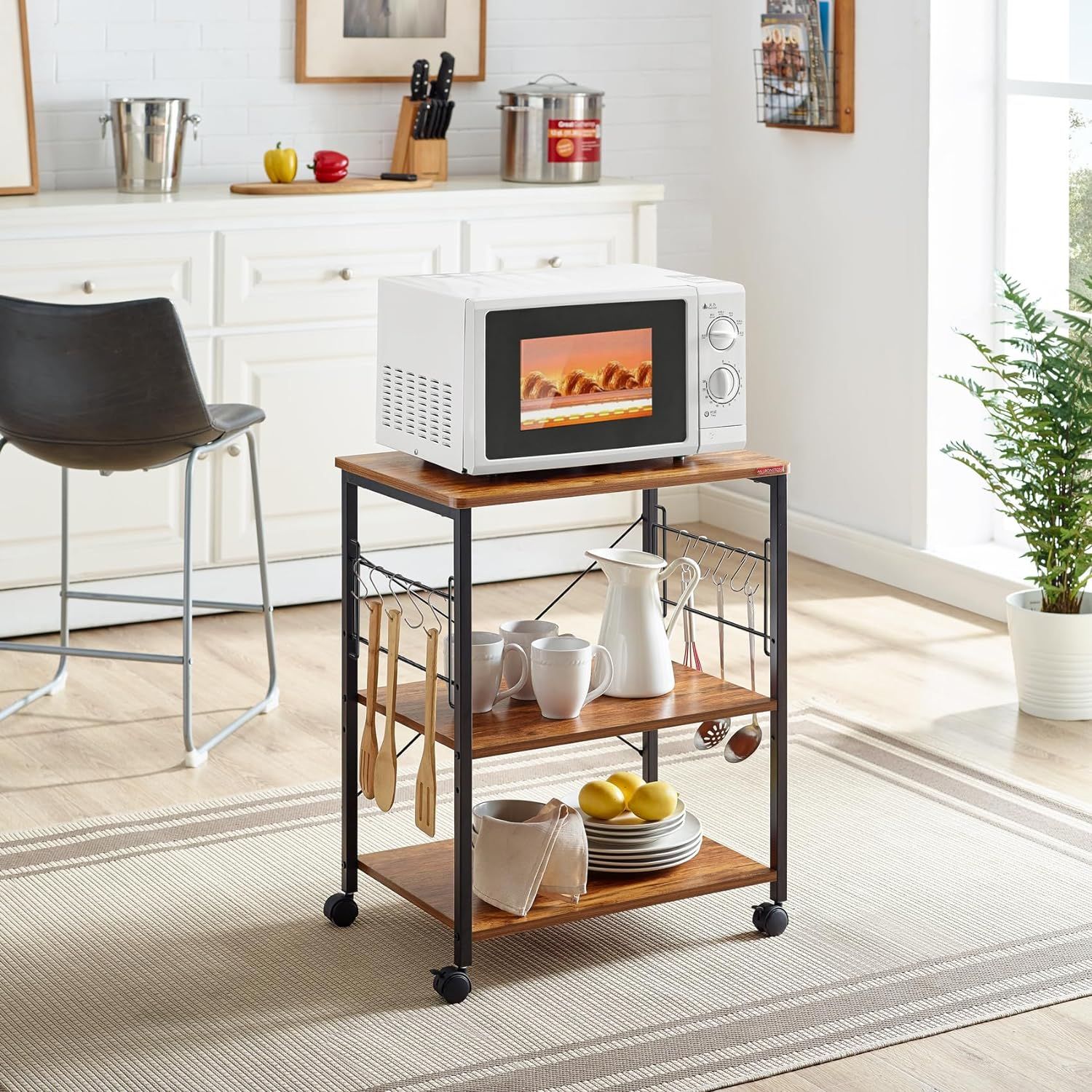 Mr IRONSTONE Kitchen Stand Microwave Cart 23.7'' for Small Space ...