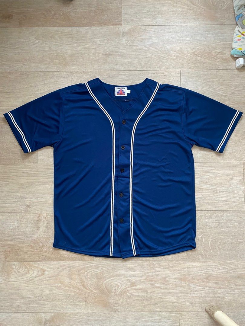 Navy Blue Plain Baseball Jersey