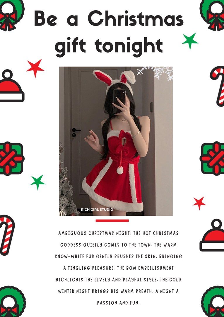 New Year Eve Christmas Suspender Skirt Women s Fashion New Undergarments Loungewear on Carousell