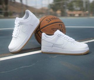 All white shop low top forces