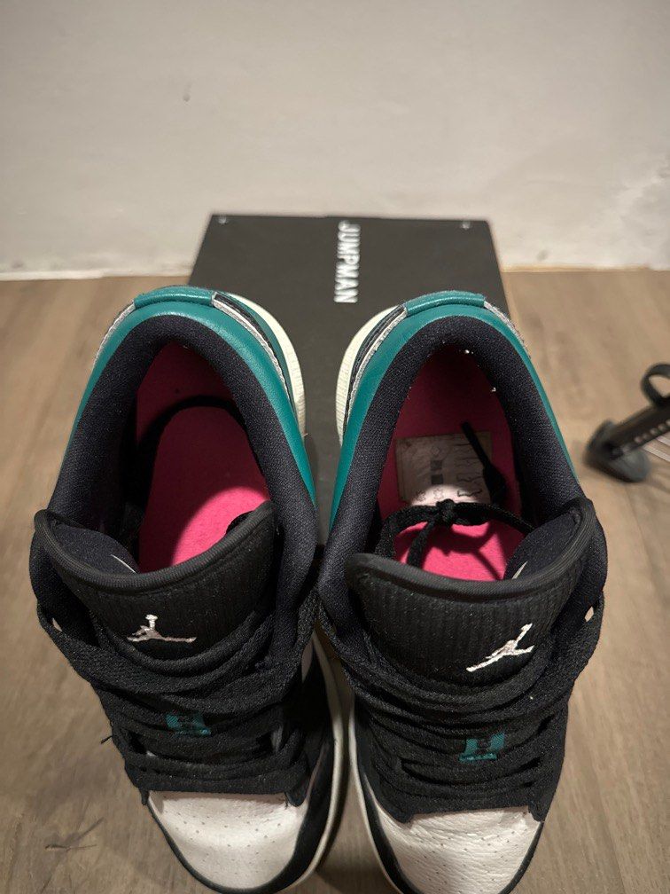 Nike Air Jordan 1 Low Black Toe Mystic Green Luxury Sneakers