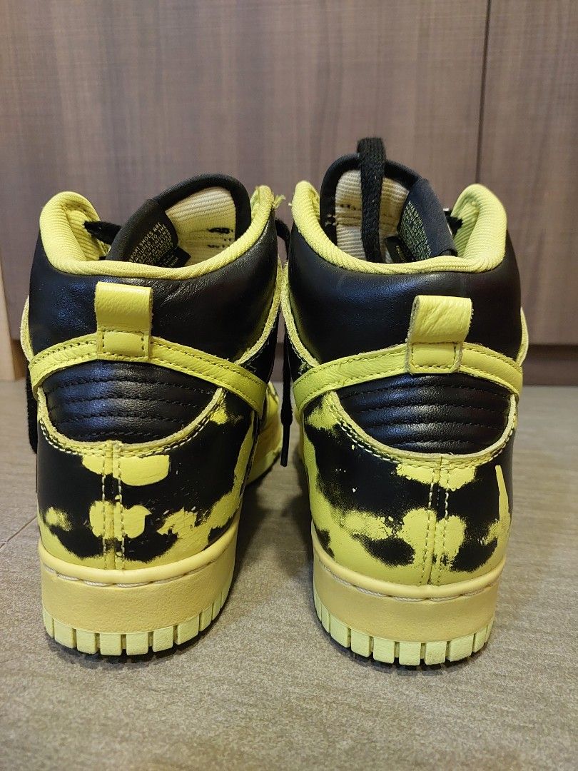 Nike Dunk High 1985 SP Yellow Acid Wash Comes with box and free yellow shoe lace Luxury Sneakers Footwear on Carousell