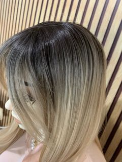 Ombre layered blonde hair wig