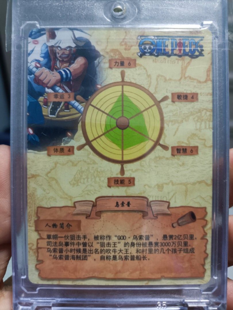 One piece usopp HR trading card (Category: Raw Singles) located in Marikina City. Submitted by m4rck (Listing ID 1271323820, Image 2). Description: Good condition. holographic One piece usopp HR from pull pack With 3pt case and plastic cover Meetup: marikina city Payment: COD, gcash Shipping: lalamove, angkas etc..