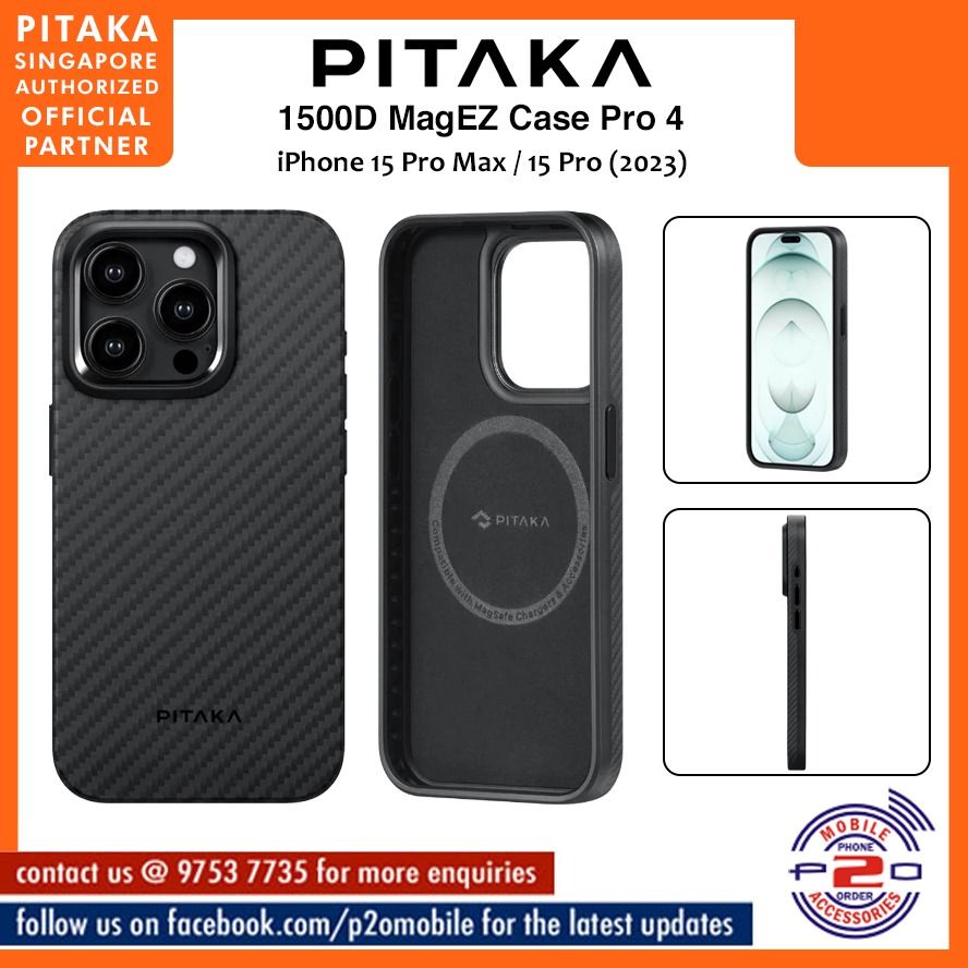 PITAKA 1500D MagEZ Case Pro 4 for iPhone 15 Pro Max (6.7) 2023 / iPhone 15  Pro (6.1) 2023