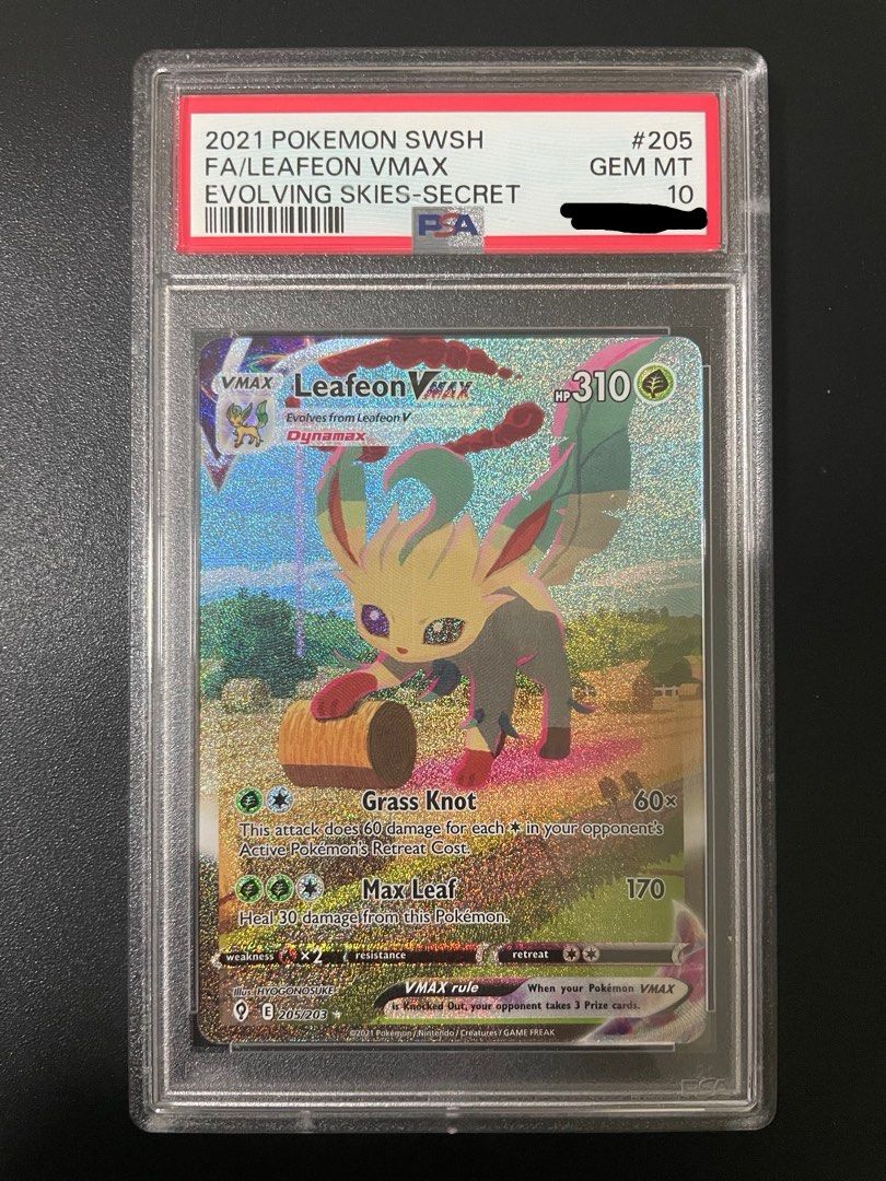 PSA10 Leafeon Vmax alternate art AA Pokemon card, Hobbies