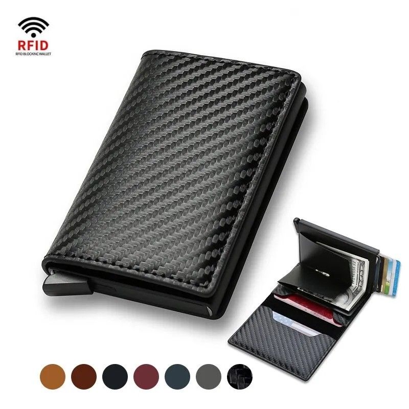 Wallet Card Progressive Rfid Aluminum Men Wallet Card Holders Purse Carbon Fiber Men Business ...
