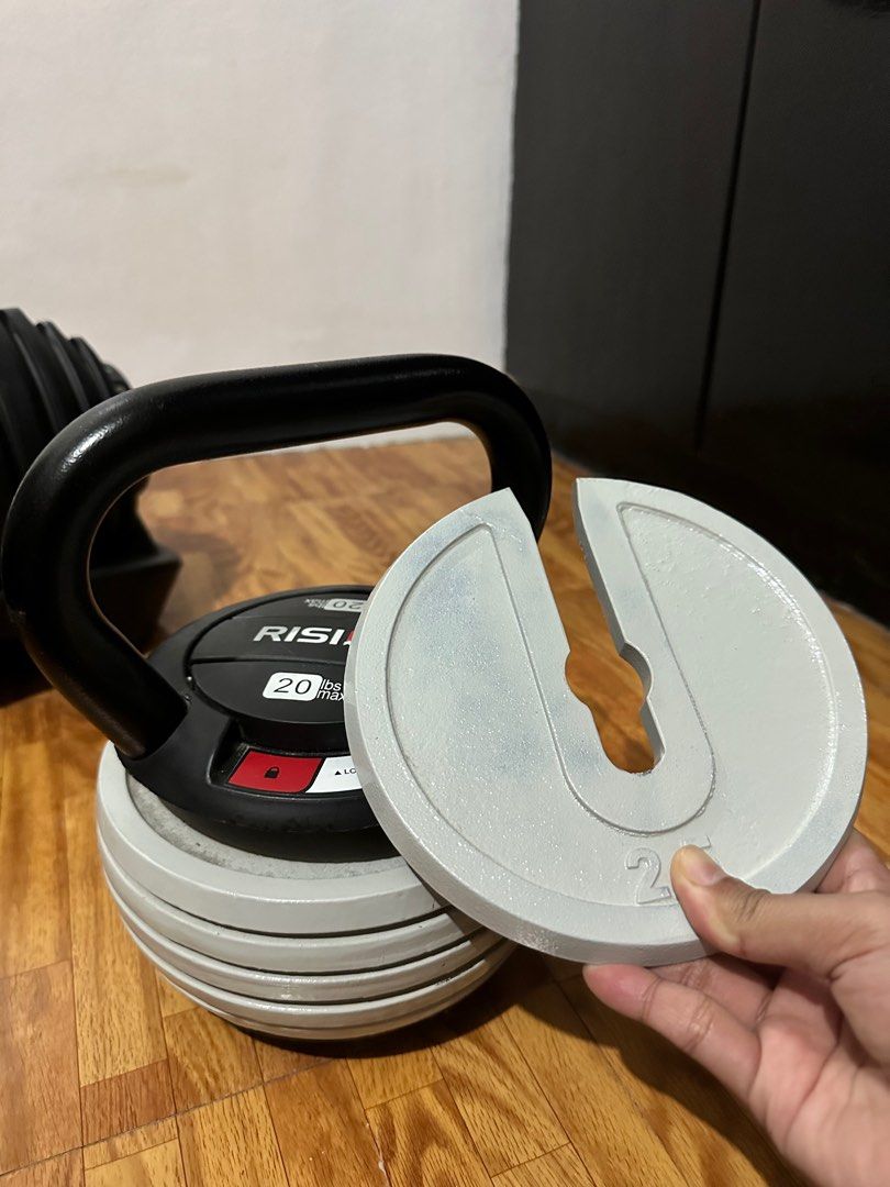 Rising - Adjustable Kettlebell (20 lbs max) (Category: Weights & Dumbbells) located in Quezon City. Submitted by wildstorm.196d06 (Listing ID 1271300036, Image 3). Description: Adjustable kettlebell — with 6 drop cast iron plates which can be removed or added to alter the weight of the kettlebell..