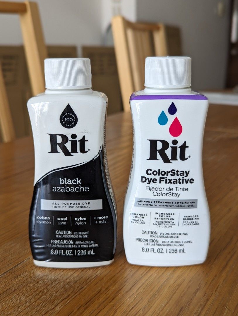 Rit Black Dye + ColorStay Dye Fixative, Hobbies & Toys, Stationery & Craft,  Craft Supplies & Tools on Carousell