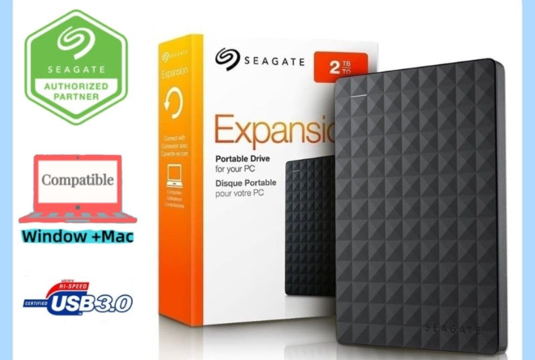 Seagate 2TB external hard disk, Computers & Tech, Parts & Accessories