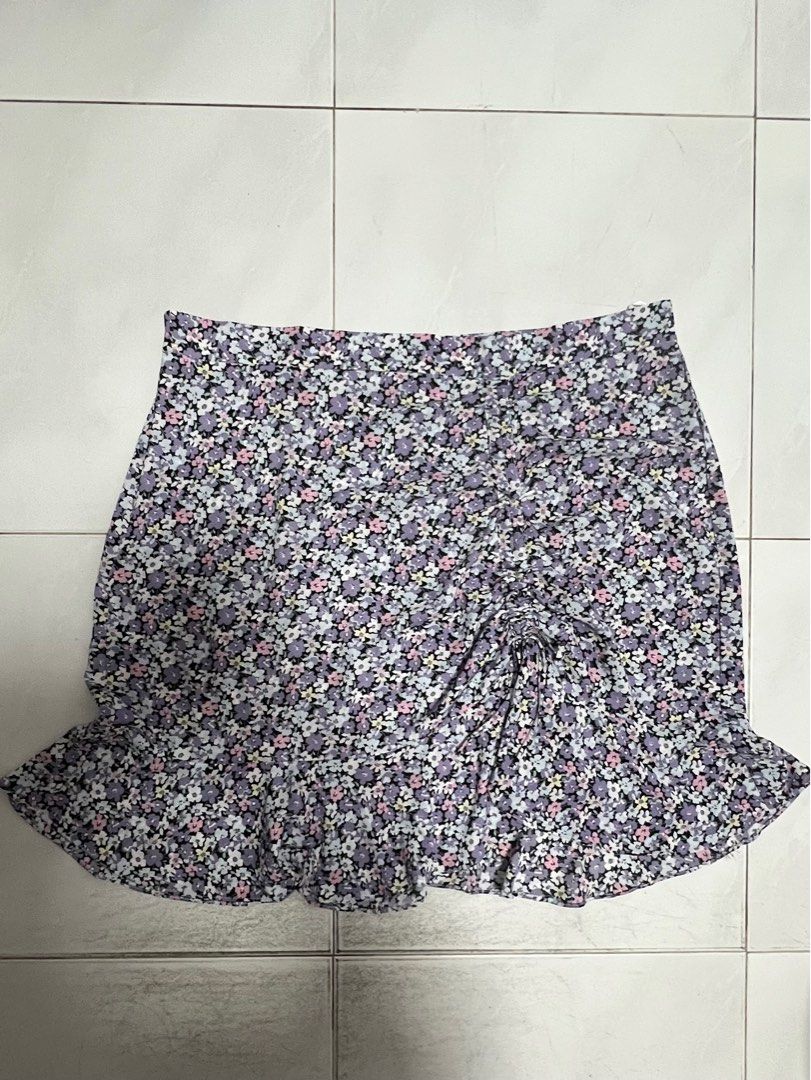 Plus Size SHEIN Plus Ditsy Floral Drawstring Front Skirt 4XL