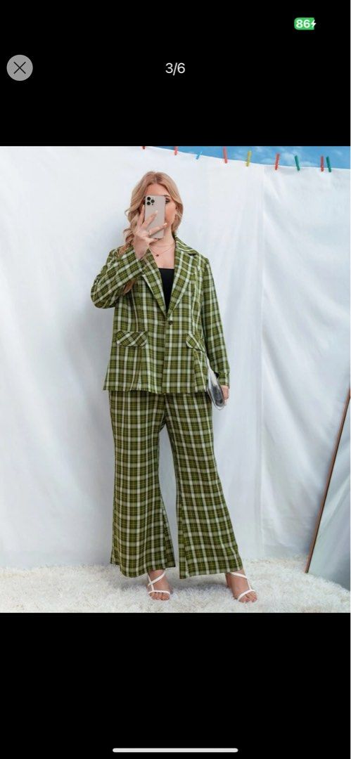Plus size blazer set hot sale