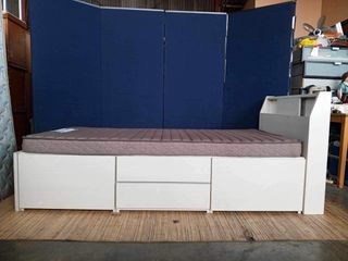 Single Size Bedframe w/ Mattress With Storage 39”L x 85”W 4 pullout drawers Francebed ma