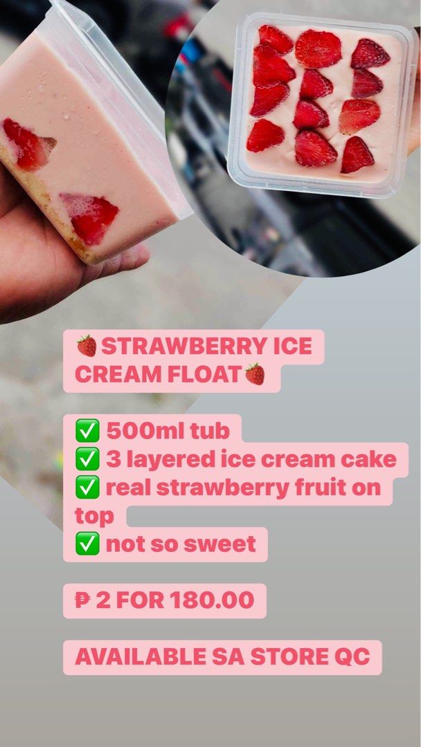 STRAWBERRY ICE CREAM FLOAT x2 TUBS (Category: Chilled & Frozen Food) located in Imus. Submitted by foodhaveit24 (Listing ID 1271231494, Image 3). Description: .