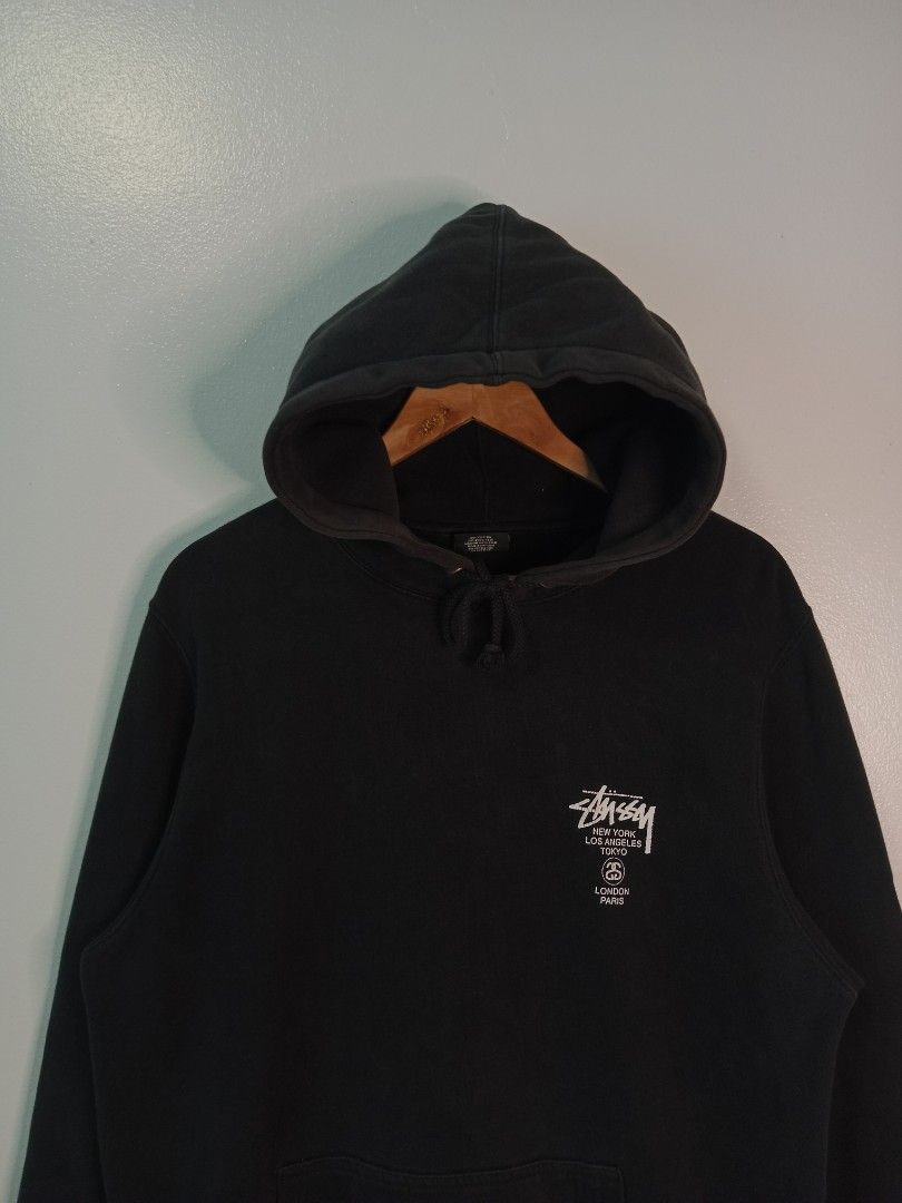 STUSSY WORLD TOUR HOODIE, Men's Fashion, Tops & Sets, Hoodies on Carousell
