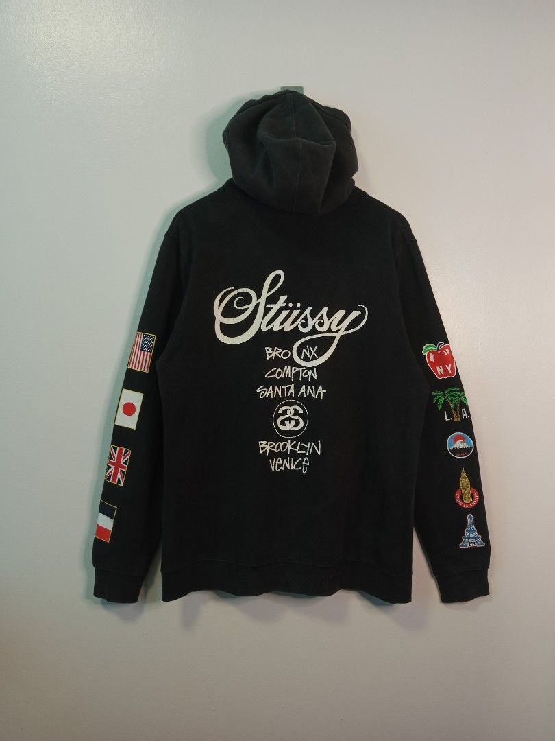 STUSSY WORLD TOUR HOODIE Men s Fashion Tops Sets Hoodies on Carousell