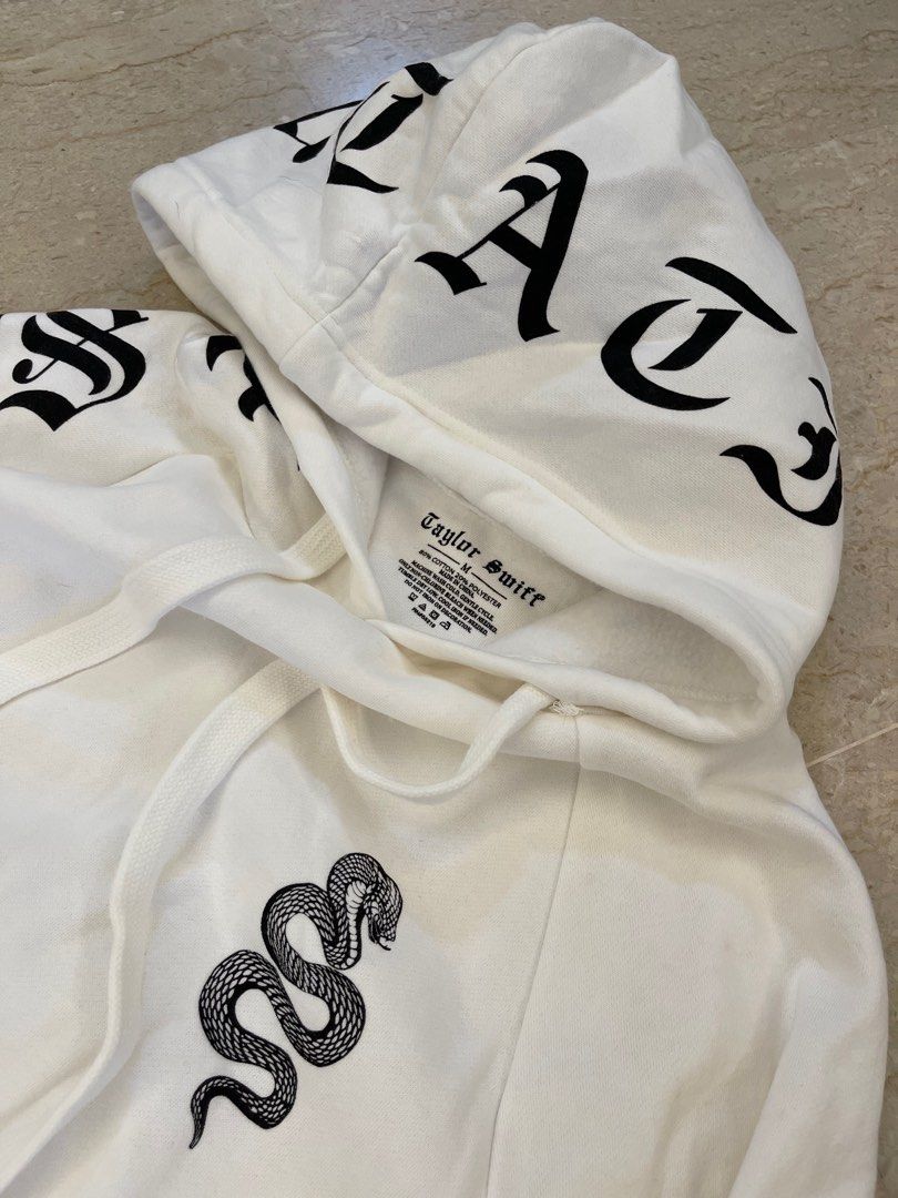 White tour hoodie with snake design hot sale