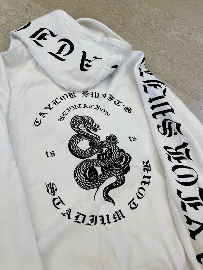 Taylor Swift Official reputation Tour Hoodie with Snake Design White
