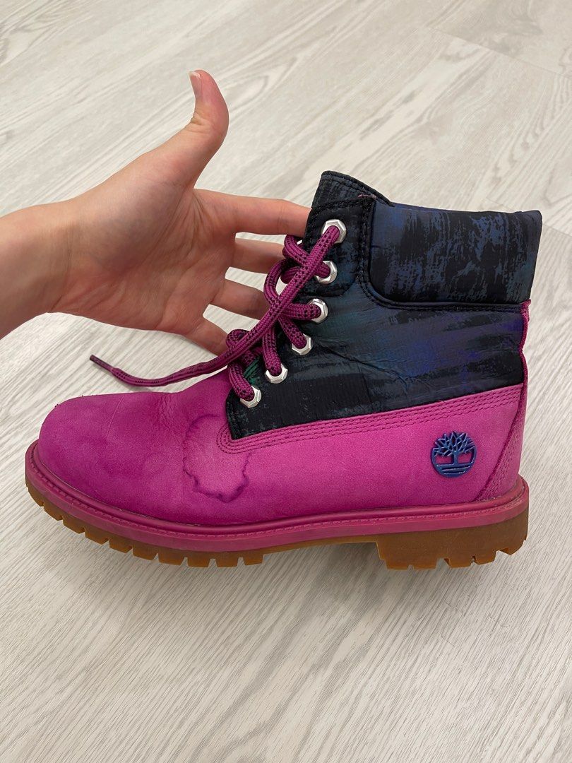 Purple velvet timberlands top