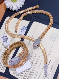 Trending serpenti necklace and bangle 18k gold mc hks