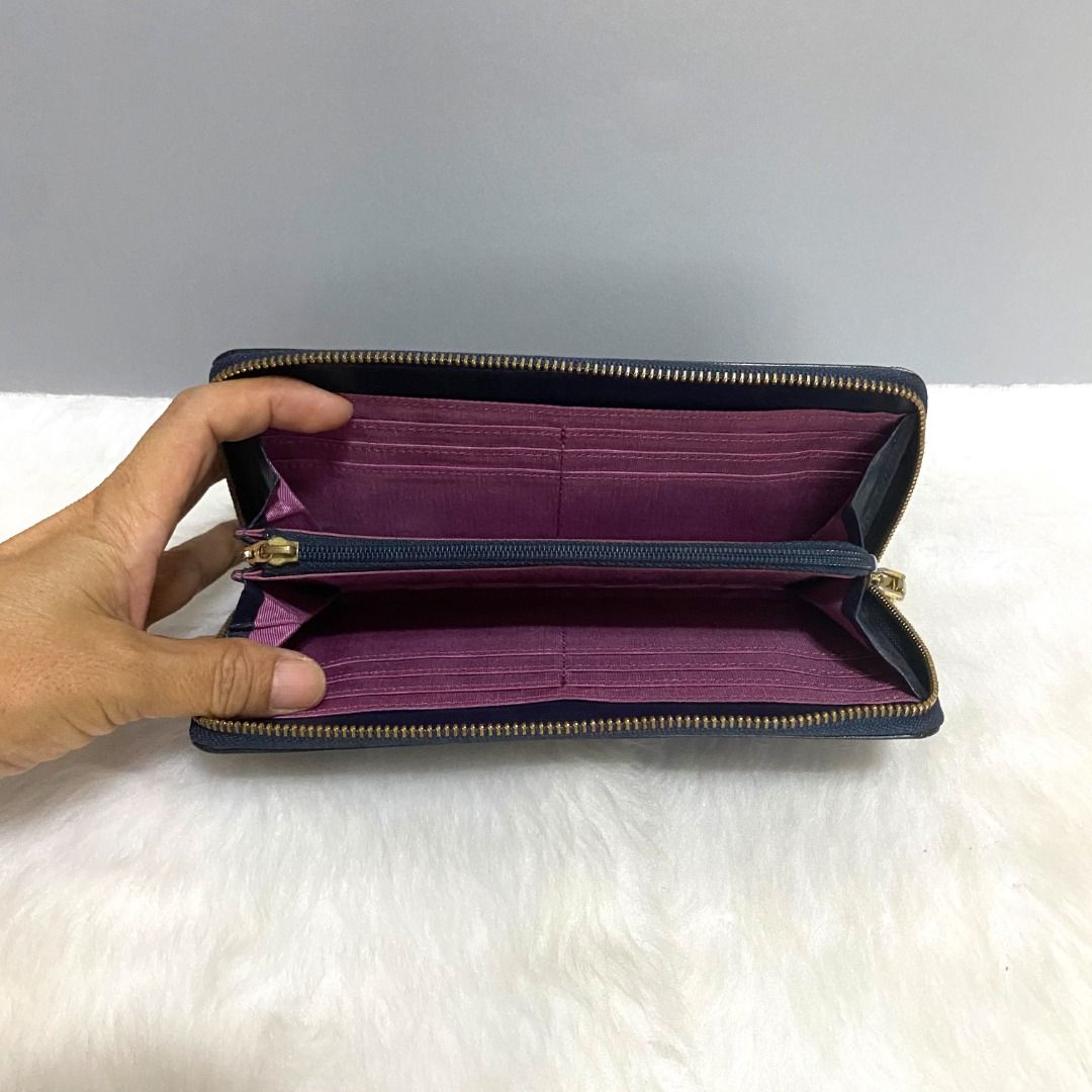 U by Ungaro Black Patent Leather Zip Wallet, Women's Fashion, Bags ...