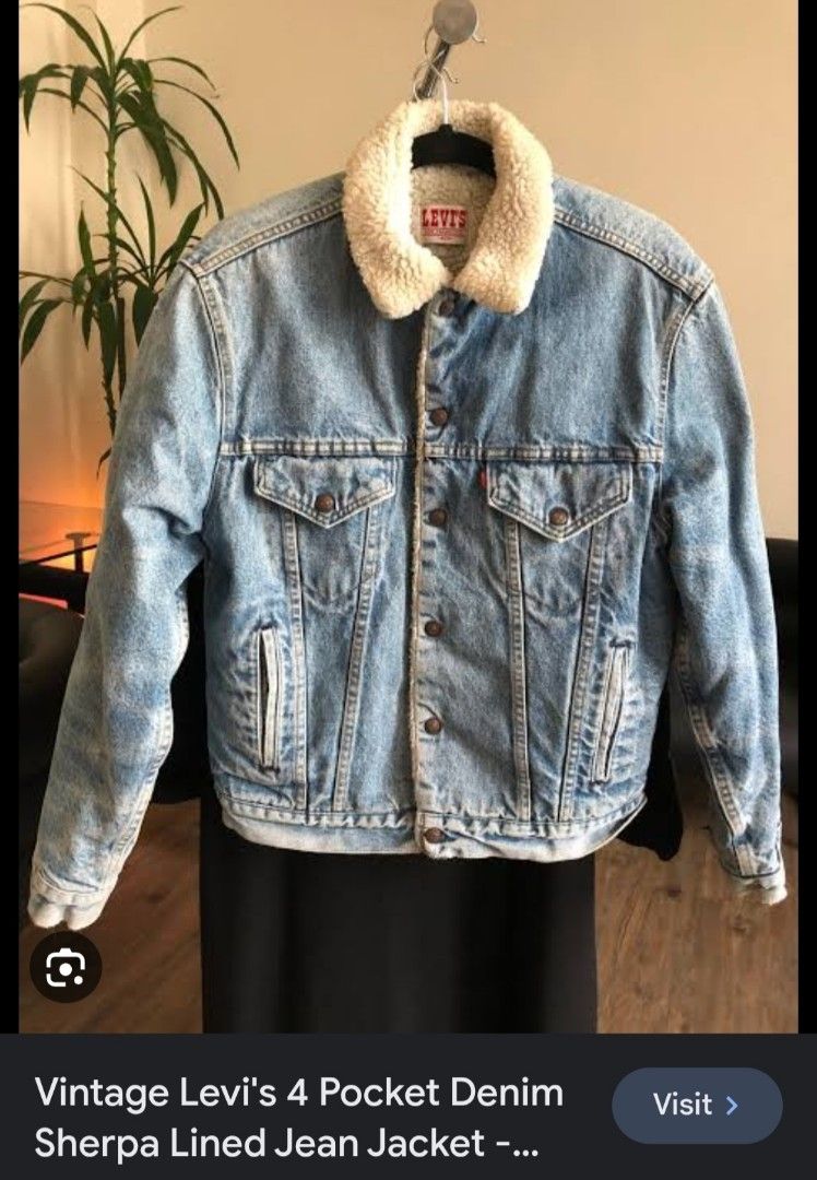 VINTAGE 80 S LEVIS SHERPA DENIM Men s Fashion Coats Jackets and