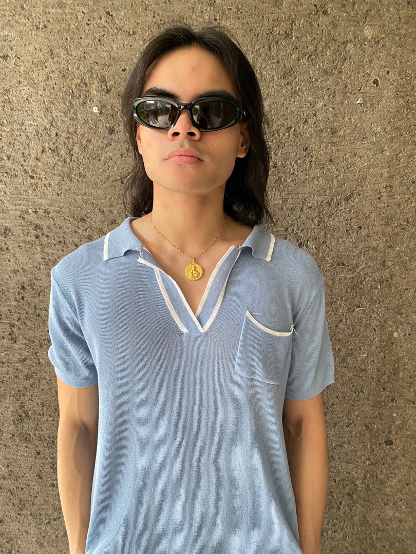 Vintage Knit Polo Shirt, Men's Fashion, Tops & Sets, Tshirts & Polo Shirts on Carousell