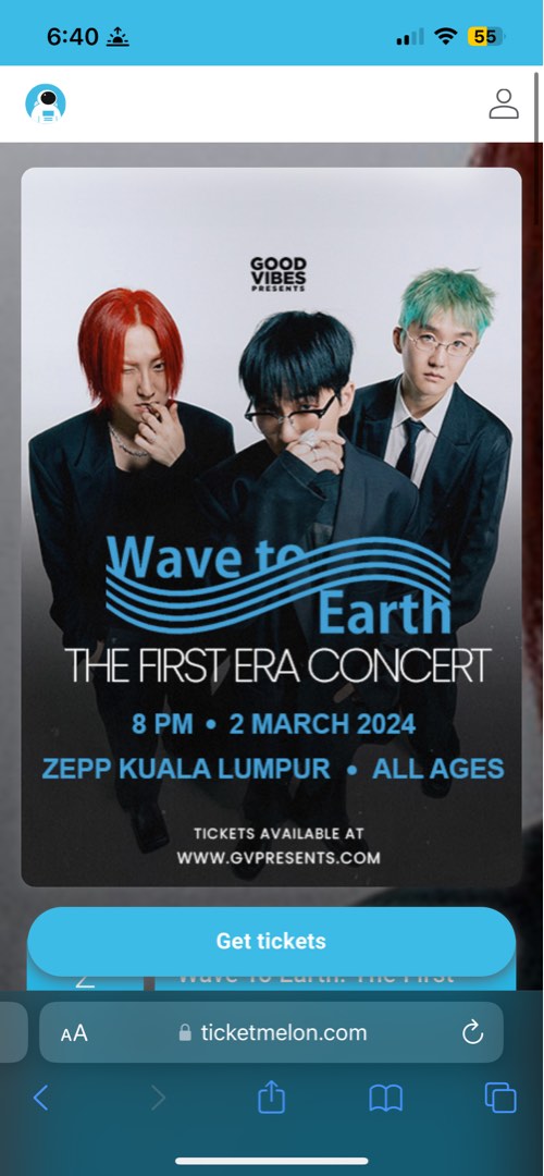 (WTB) wave to earth msia ticket GA , Tickets & Vouchers, Event Tickets