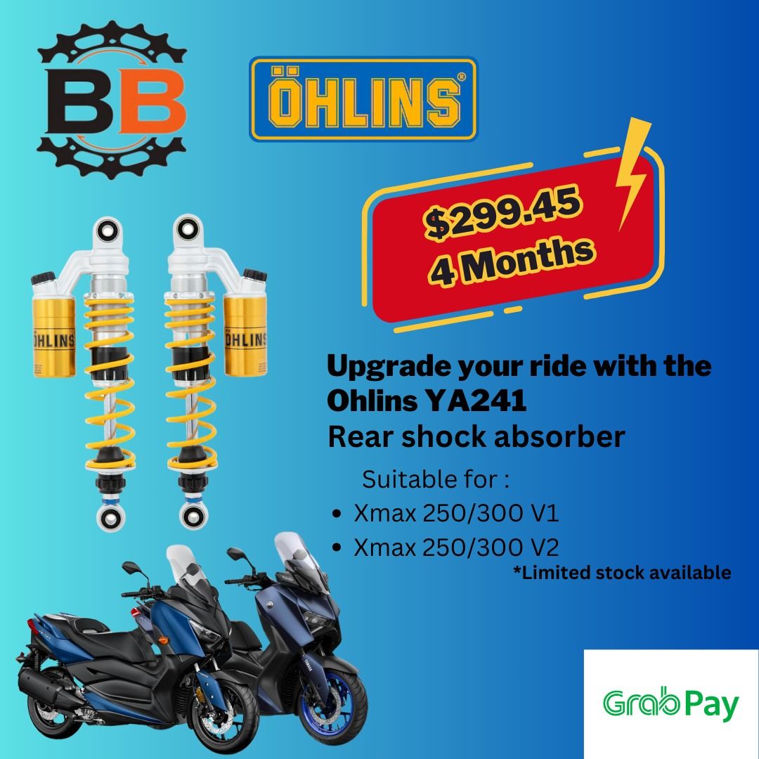 Yamaha XMAX 250/300 Ohlins rear shock absorber YA241, Motorcycles ...