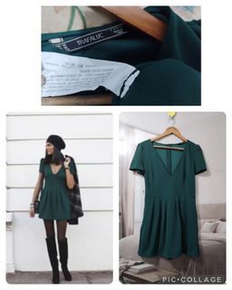 Zara emerald green playsuit with pockets
